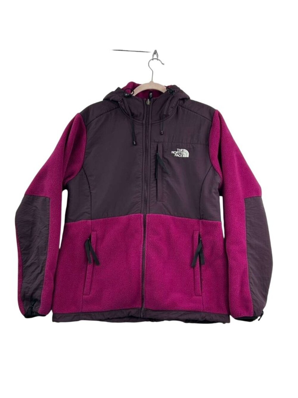 The North Face Denali Jacket Women L Pink Purple Polartec Fleece Full Zip Hiking